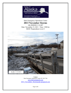 Sitrep 11.15.13 - Alaska Division of Homeland Security and
