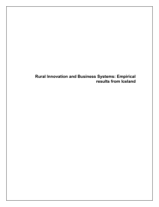 Summary of empirical research - Rural Innovation and Business