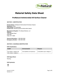 ProNatural Antimicrobial All Surface Cleaner MSDS