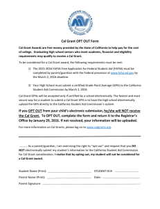 Cal Grant OPT OUT Form