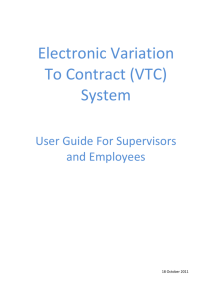Electronic Variation To Contract (VTC) System