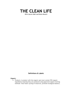 THE CLEAN LIFE handout