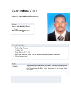 Curriculum Vitae - Sudan University of Science and Technology