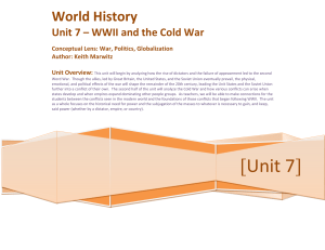 WH Unit 7 - WWI and the Cold War