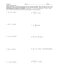 Module: Solving Linear Equations