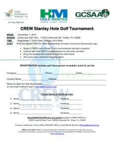 CREW Stanley Hole Golf Tournament Registration Form 2014