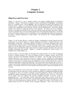 Chapter 2 Computer Systems Objectives and Overview