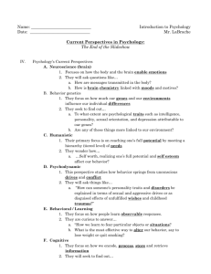 Prologue to Psychology Notes Sheet #2 key