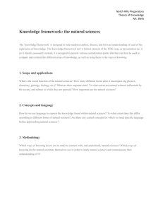 Knowledge framework: the natural sciences