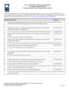 Pollution Control Project Requirements Checklist