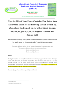 the template - International Journals of Research Papers
