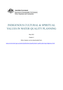 Indigenous cultural & spiritual values in water quality planning