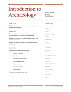 Introduction to Archaeology - Louisiana Department of Culture
