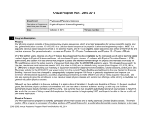 Phys_2015-2016 Annual Program Plan Physics