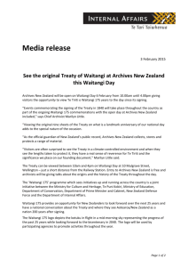 Waitangi Day 2015 Media Release