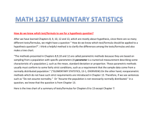 Summary for Chapters 8