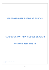 Handbook for New Module Leaders - Study Net