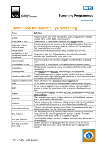 Definitions for diabetic eye screening