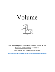 Volume Lessons - NC Mathematics