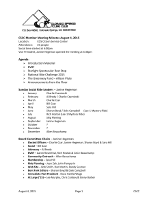 CSCC Member Meeting Minutes August 4, 2015 Location: COS