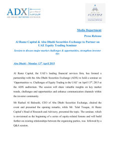 Al Ramz Capital & Abu Dhabi Securities Exchange to Partner on