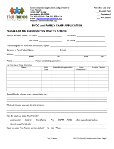 FAMILY CAMP APPLICATION