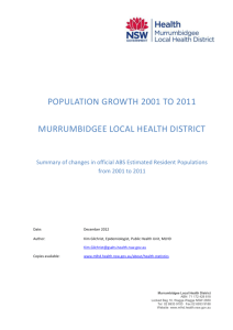 Population Growth in MLHD - Murrumbidgee Local Health District
