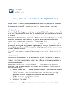 IT Consultants Graduate Programme (2016)
