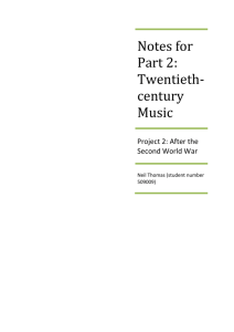 Notes for Part 2: Twentieth-century Music