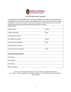Field Project Agreement Form - School of Library & Information Studies