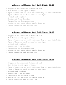 Volcanoes and Mapping Study Guide Chapter 2 and 18