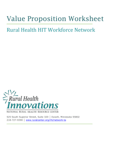 Value Proposition Worksheet - National Rural Health Resource Center