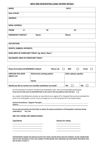 new patient form - West End Osteopathic Clinic