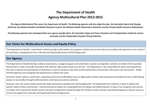 The Agency Multicultural Plan 2013-2015