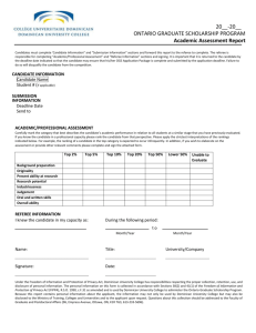 Academic Assessment Form - Dominican University College