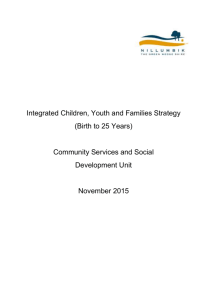 Integrated Children, Youth and Families Strategy: Birth to 25 Years