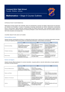 Mathematics ~ Stage 5 Course Outlines