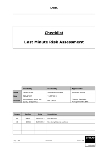 LMRA - Last Minute Risk Assessment