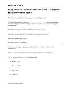 Chapter 4 of Ethics by Arthur Holmes