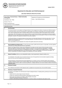 Preschool Director Job & Person Specifications