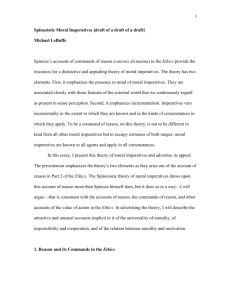 Spinozistic Moral Imperatives [draft of a draft of a draft] Michael
