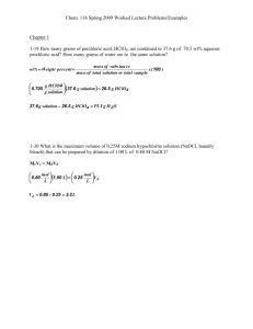Chem. 116 Spring 2009 Worked Lecture Problems/Examples