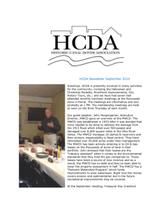 HCDA Newsletter September 2014 - Historic Canal Dover Association