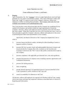Code of Business Conduct and Ethics (Adopted 30 April 2014)