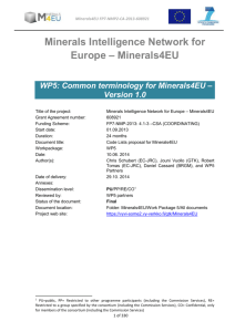 Common terminology for Minerals4EU