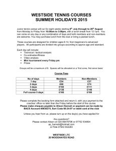 westside tennis courses summer holidays 2015