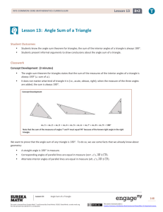 Lesson 13: Angle Sum of a Triangle