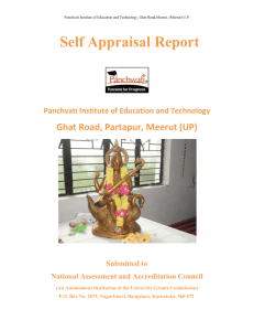 self appraisal report - Panchwati Institute of Educational & Technology