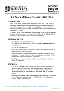 25 Years of Social Trends: 1970-1995