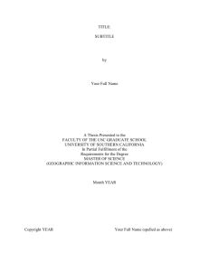 USC GIST Program Thesis Document Template, December 2014